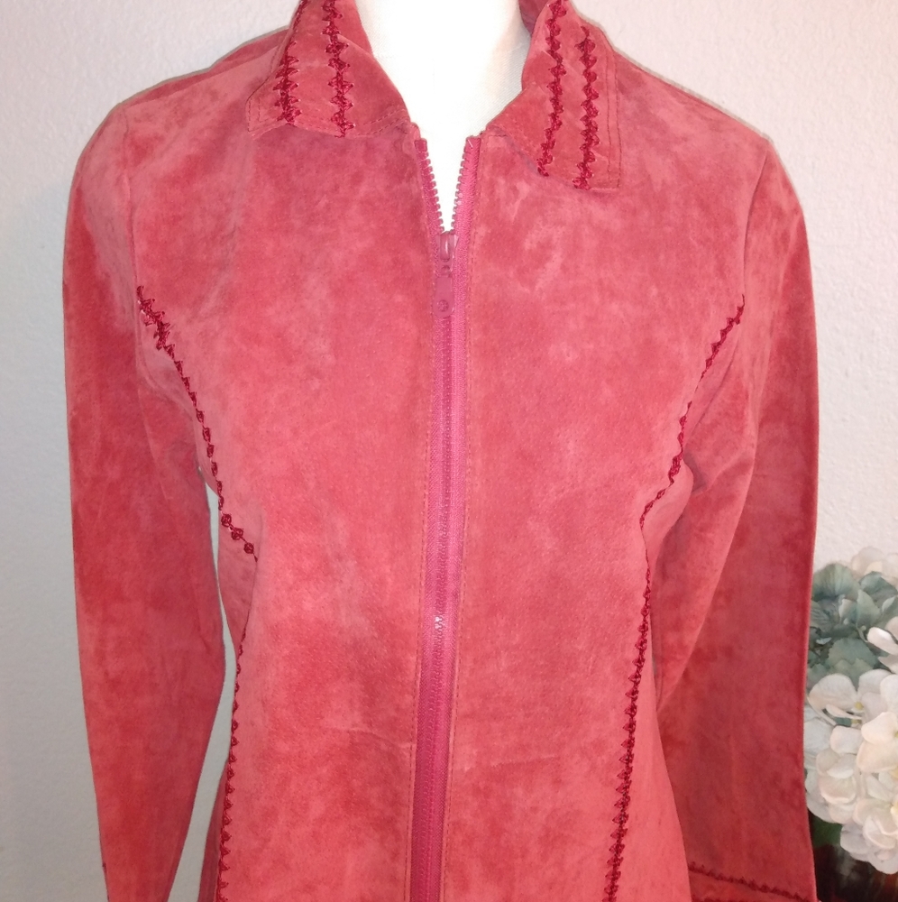 New No Tags Ameri Mode Red Leather Jacket Sz S - image 5